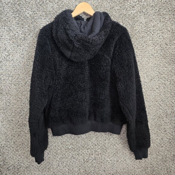 Lululemon Oh‎ So Sherpa Half Zip Pullover Womens 10 Black Hooded Casual - Picture 8 of 9